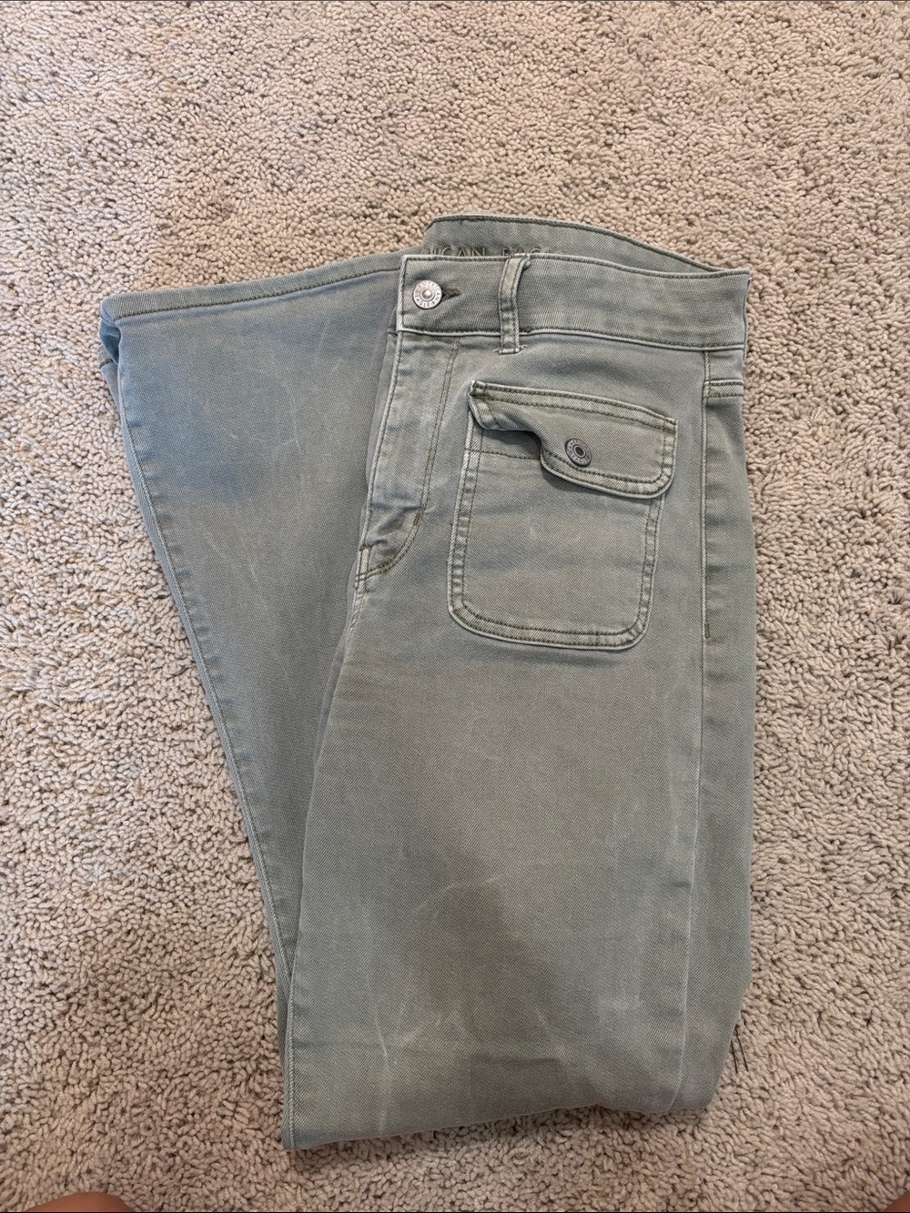 Green American eagle boot cut jeans